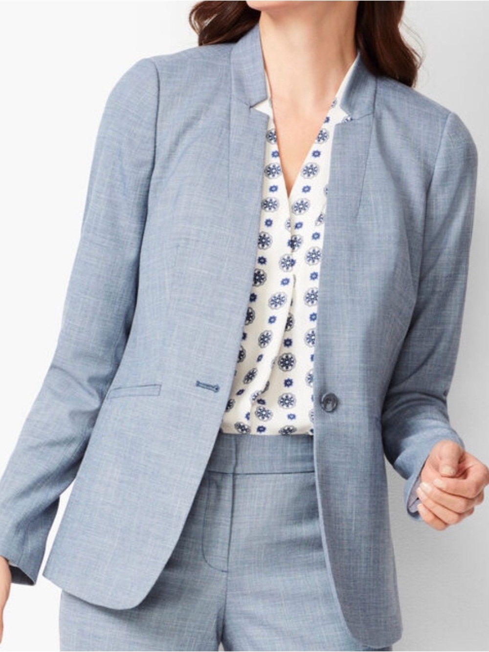 Talbots TAILORED SHARKSKIN ONE-BUTTON BLAZER - Size 12 - NWOT